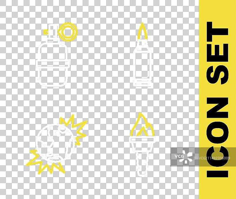 线条、子弹、火炬、火焰、炸弹、爆炸物、星球图片素材