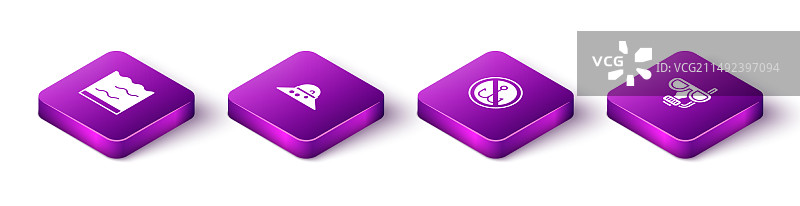 一组2.5D水族馆渔夫帽禁止钓鱼图片素材