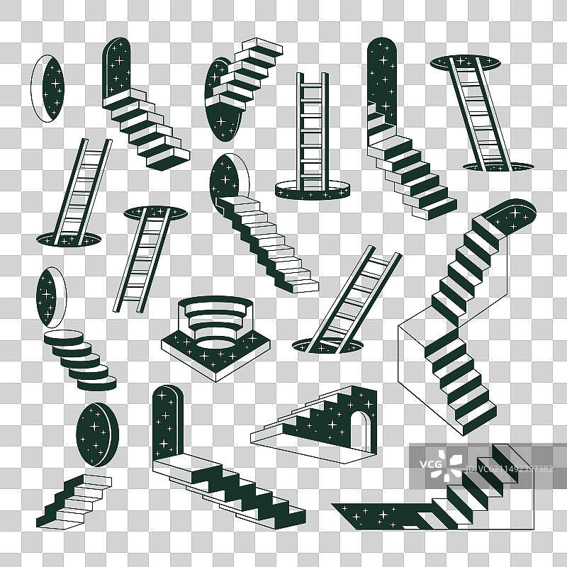 几何阶梯单色抽象超现实主义图片素材