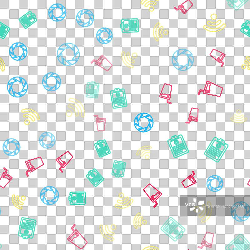 相机快门临床记录Wi-Fi线条组合图片素材