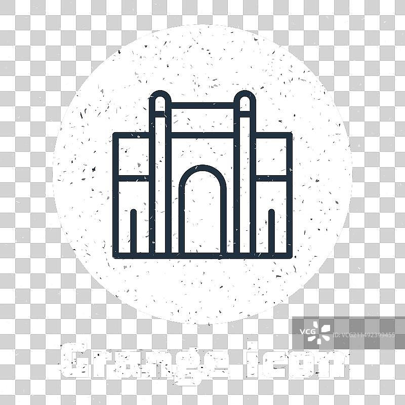 新德里印度门Grunge线条图标图片素材