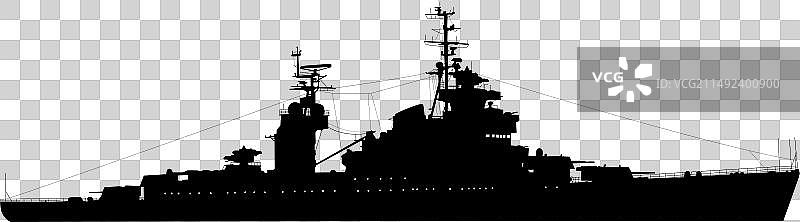 白色背景上的船只剪影图片素材