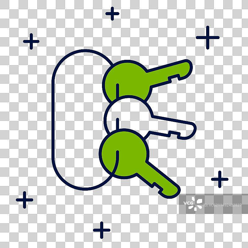 孤立的钥匙串轮廓图标图片素材