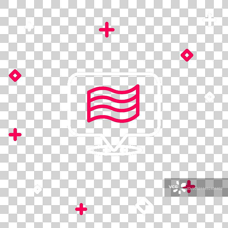 蓝色背景上的埃及国旗线条图标图片素材