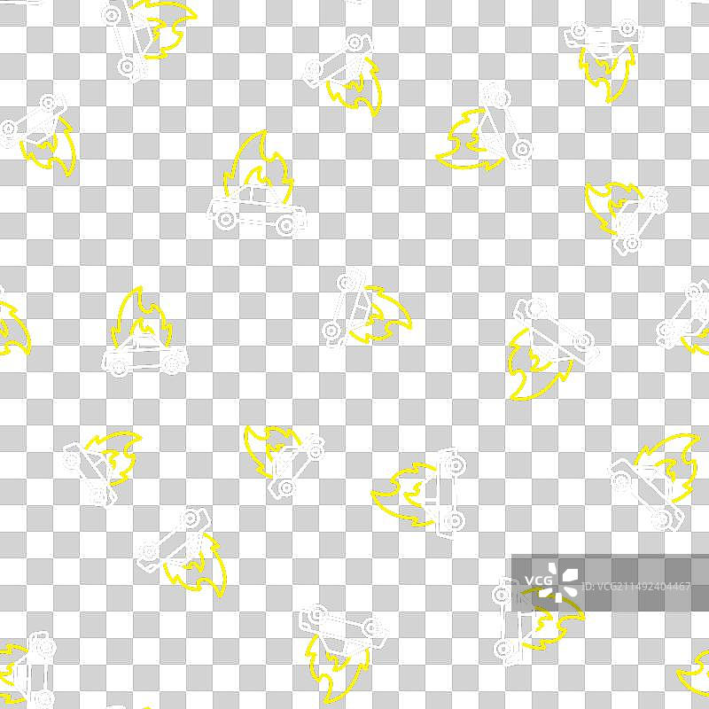 燃烧的汽车图标无缝图案图片素材