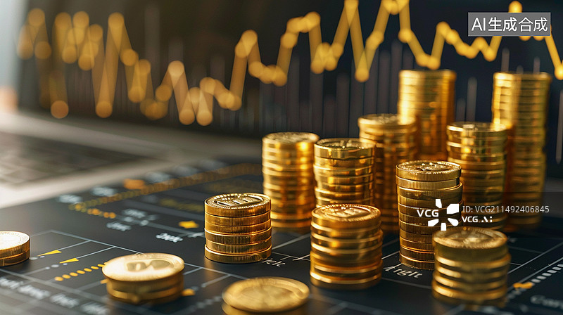 【AI数字艺术】金融主题插画——财富、投资与价格波动图片素材