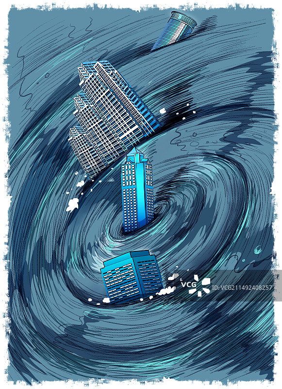 困在经济危机漩涡终点楼房酒店图片素材