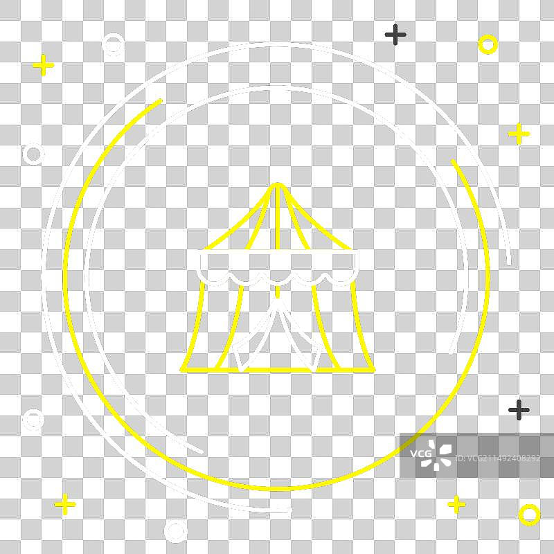 黑色背景上的马戏团帐篷线条图标图片素材