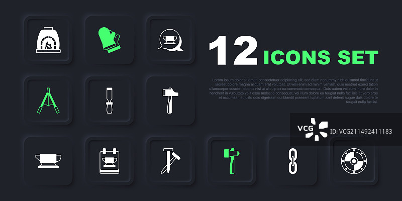 链环圆形盾牌锉刀金属文件套装图片素材