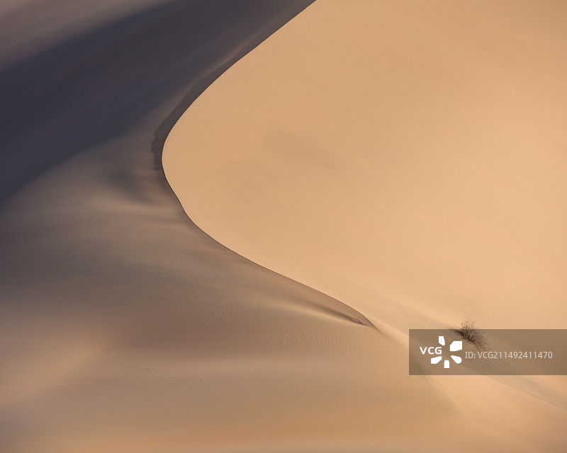 巴丹吉林沙漠里的曲线沙丘图片素材