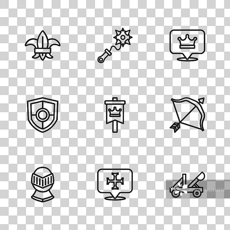 中世纪弓箭弹射器组合图片素材