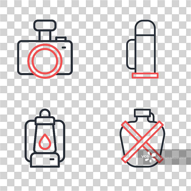 保温容器和露营灯笼图片素材