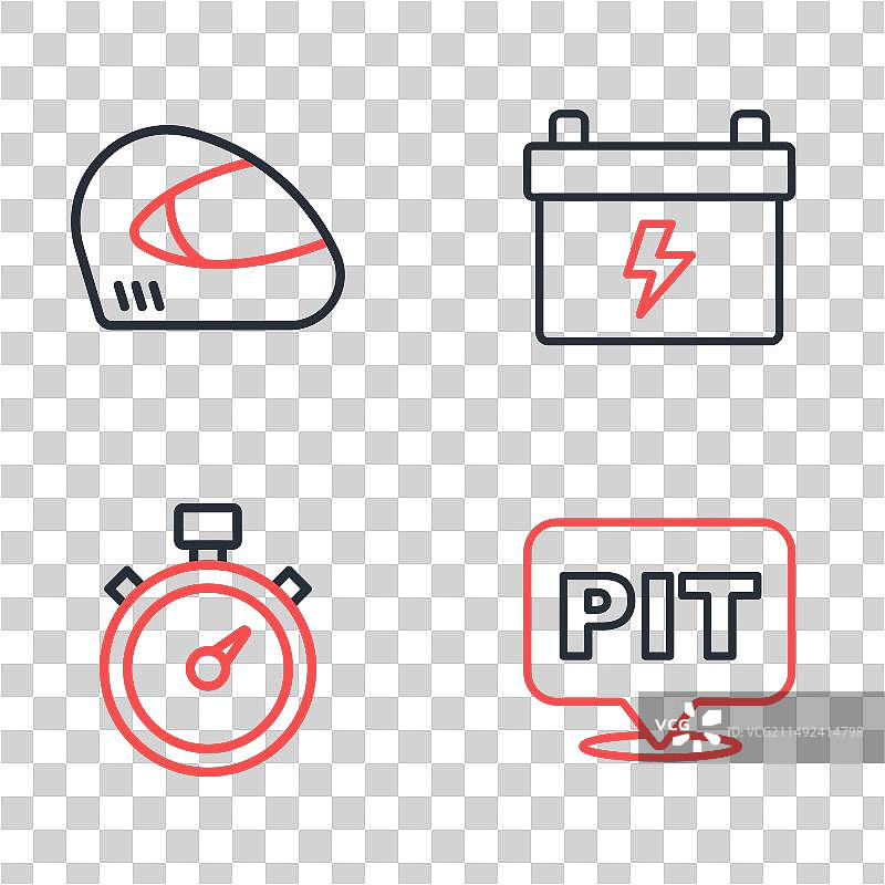 汽车电瓶合金车轮维修站线条组合图片素材