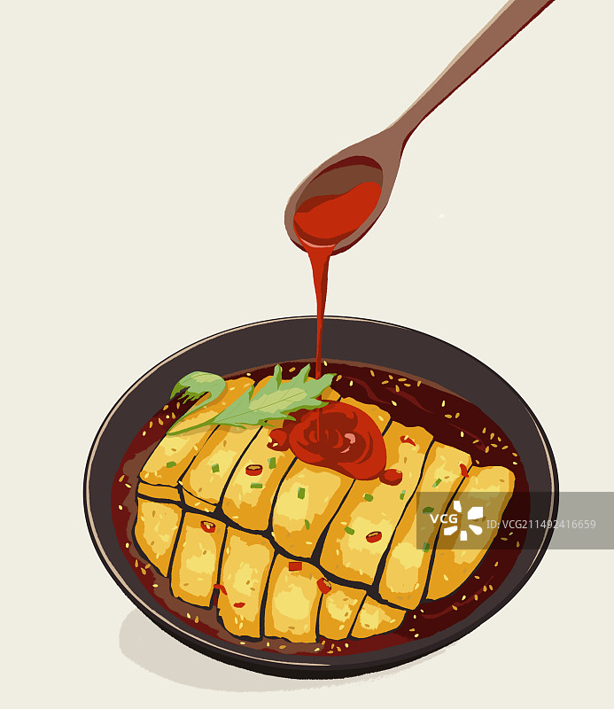 白斩鸡插画图片素材