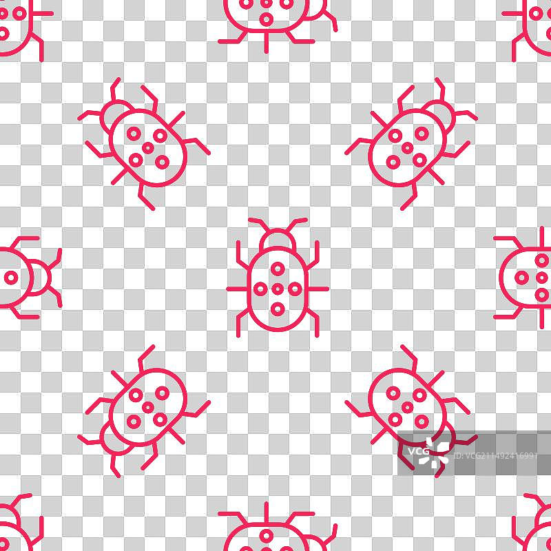科罗拉多甲虫图标红色线条无缝隔离图片素材