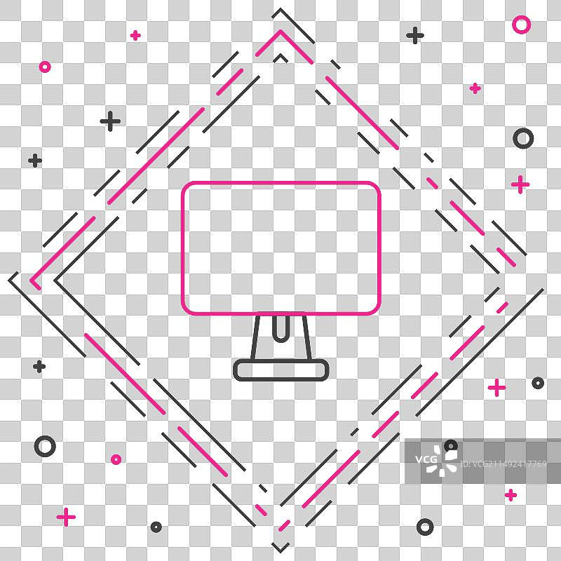 电脑显示器屏幕线性图标图片素材