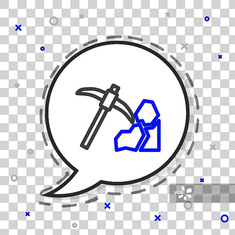 白色背景上的金色矿业线性图标图片素材