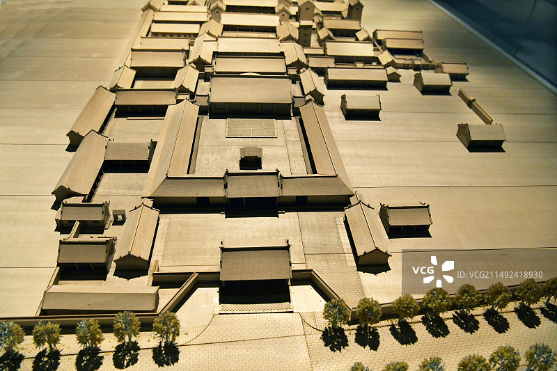 山东曲阜孔子博物馆内的展品  孔府模型图片素材