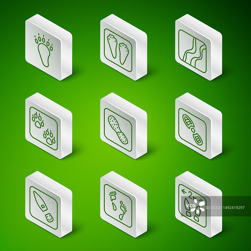 安全距离：人类足迹与熊掌图片素材