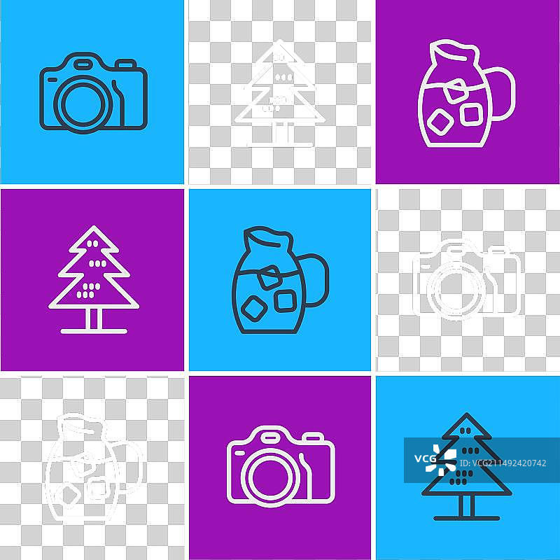 相机、水壶和水杯系列图片素材