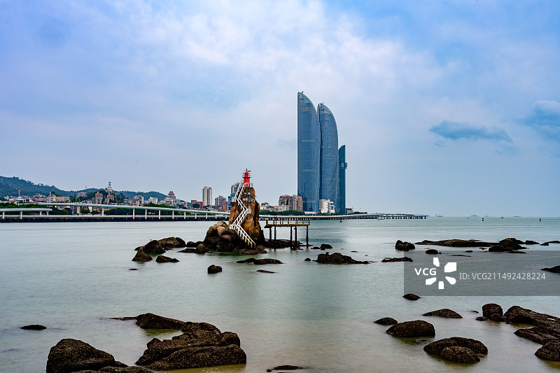 厦门双子塔图片素材