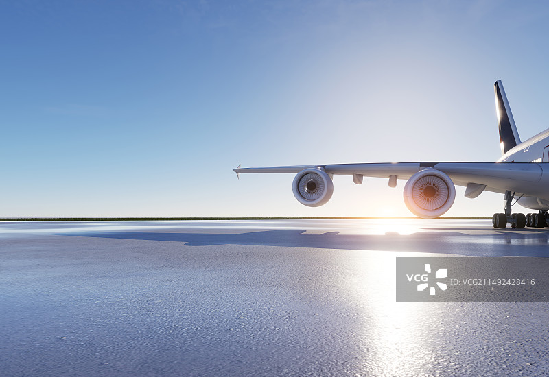 户外飞机停机坪图片素材