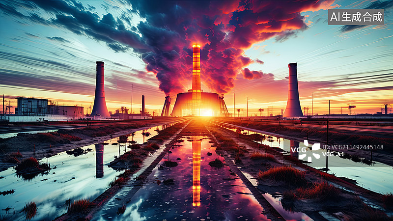 【AI数字艺术】核电厂题材图图片素材