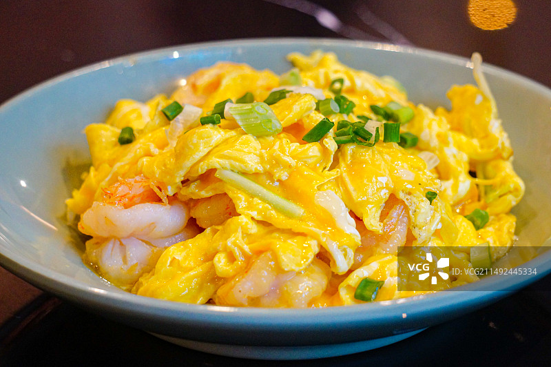 香港茶餐厅美食滑蛋虾仁图片素材