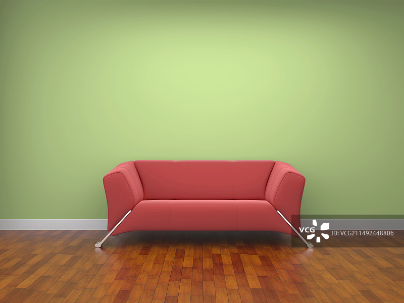 房间里的红色沙发图片素材