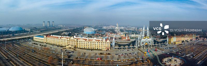 济南 泉城欧乐堡梦幻世界 黄河文化博物馆 坤河大道 旅游大道图片素材