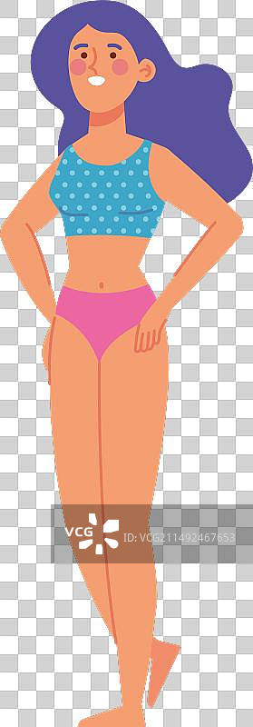 身穿泳衣的夏季派对女性图片素材