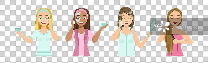 从事自我护理的美丽女人图片素材