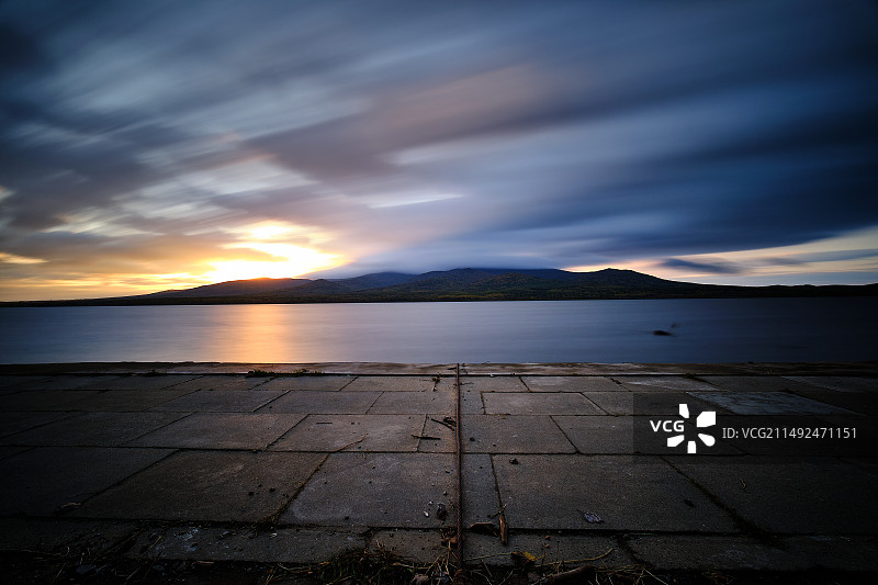 乌苏里江日出图片素材