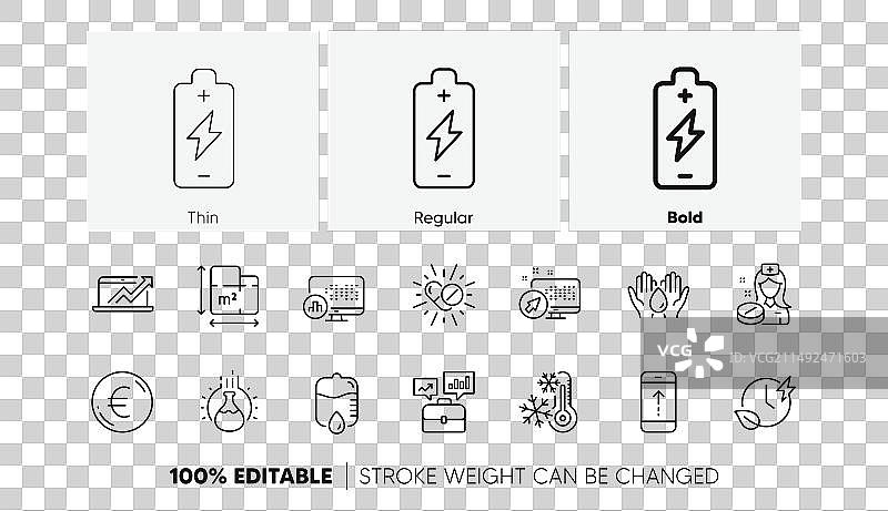 护士向上滑动和Web系统线性图标图片素材