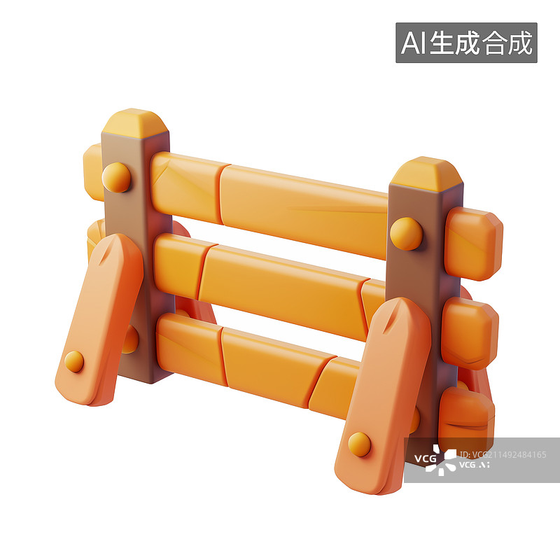 【AI数字艺术】白底背景3D风格路障元素图片素材