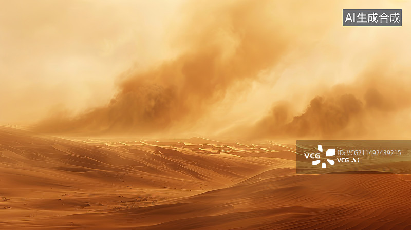 【AI数字艺术】沙尘暴插图图片素材