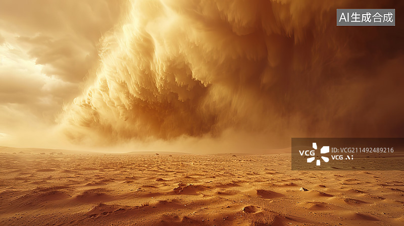 【AI数字艺术】沙尘暴插图图片素材