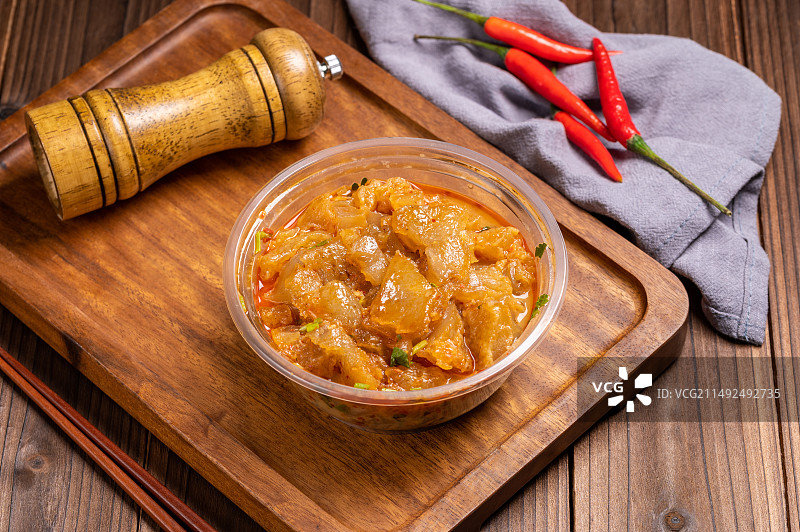 东北特产小吃炒焖子图片素材