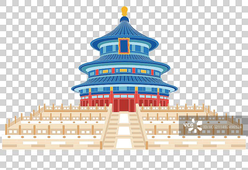 免抠元素北京天坛插画图片素材