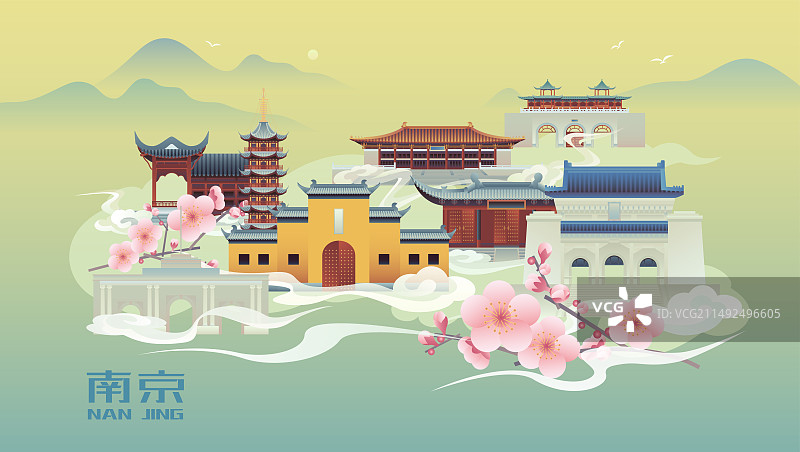 南京城市传统建筑图片素材