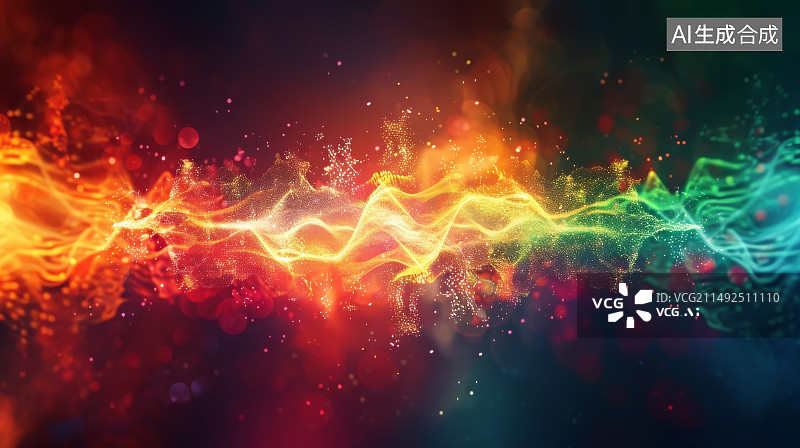 【AI数字艺术】彩色曲线形成的抽象背景图片素材