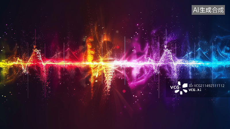 【AI数字艺术】彩色曲线形成的抽象背景图片素材