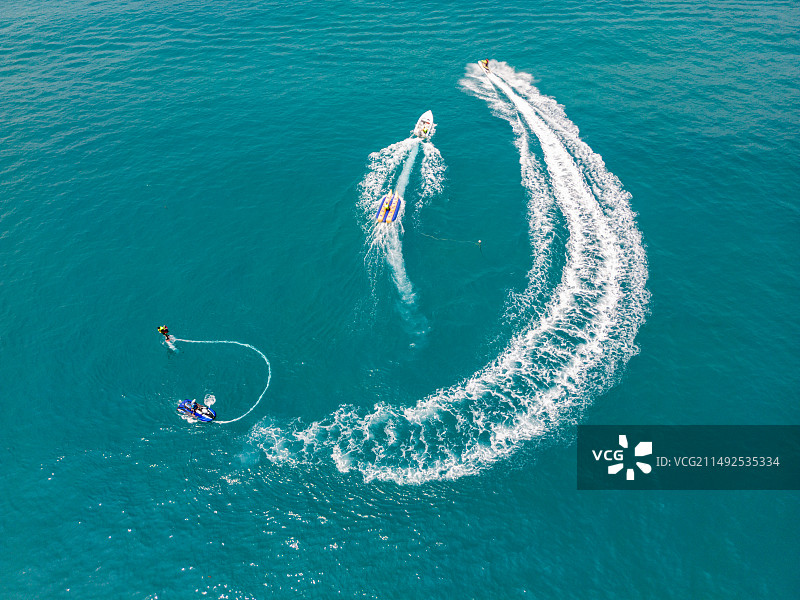 三亚游艇航拍图片素材