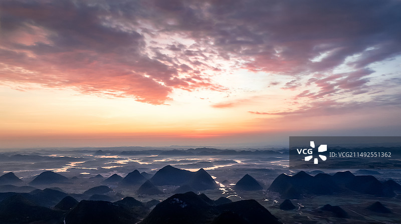 红枫湖日出图片素材