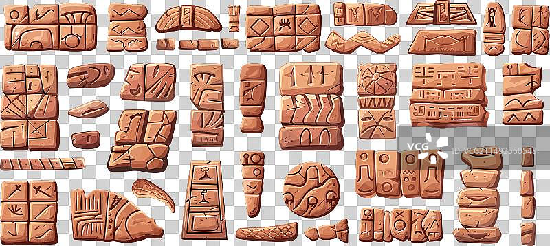 孤立的阿卡德楔形文字石板图片素材