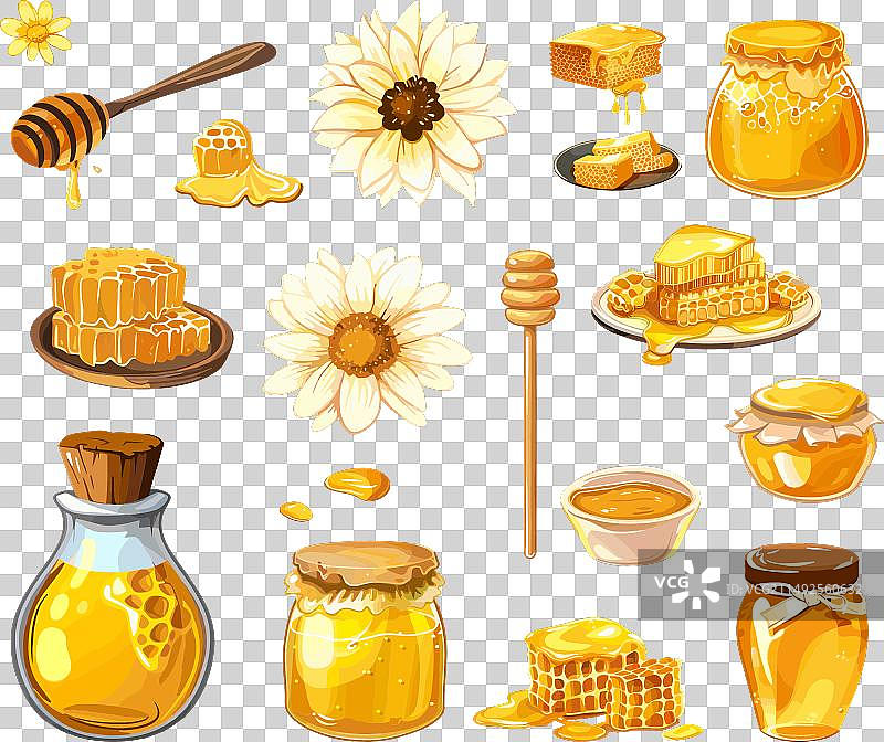 蜂蜜卡通元素玻璃罐图片素材