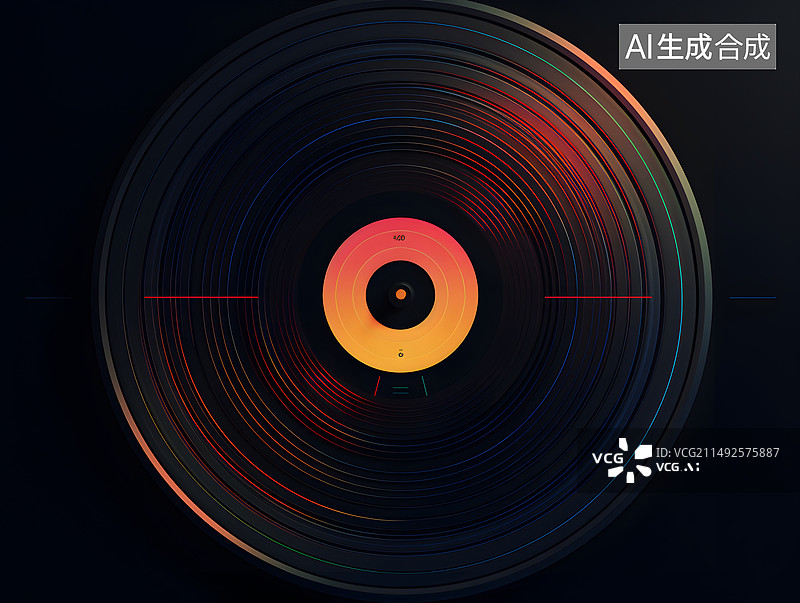【AI数字艺术】极简唱片插画图片素材