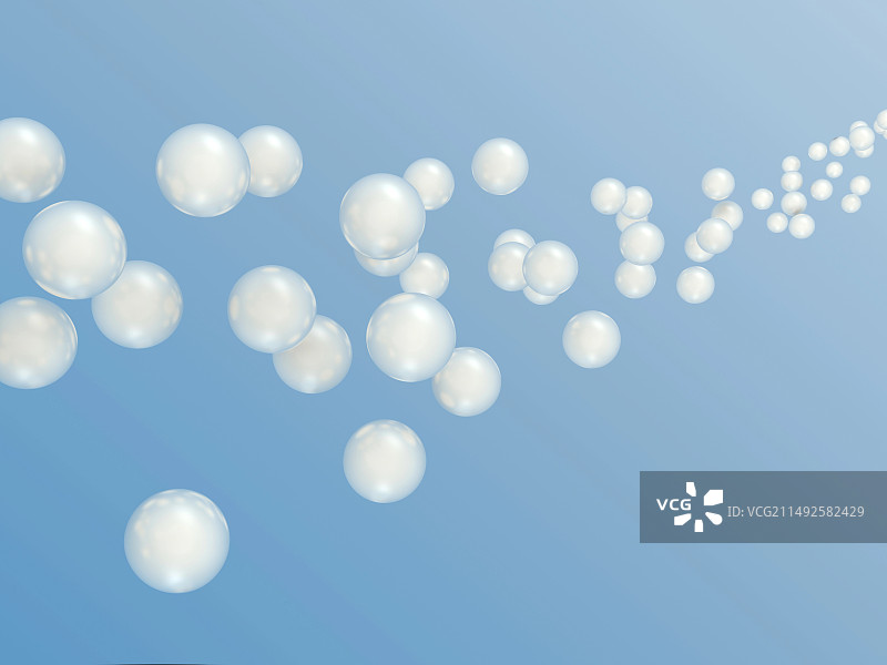 白色珍珠飞散空中图片素材