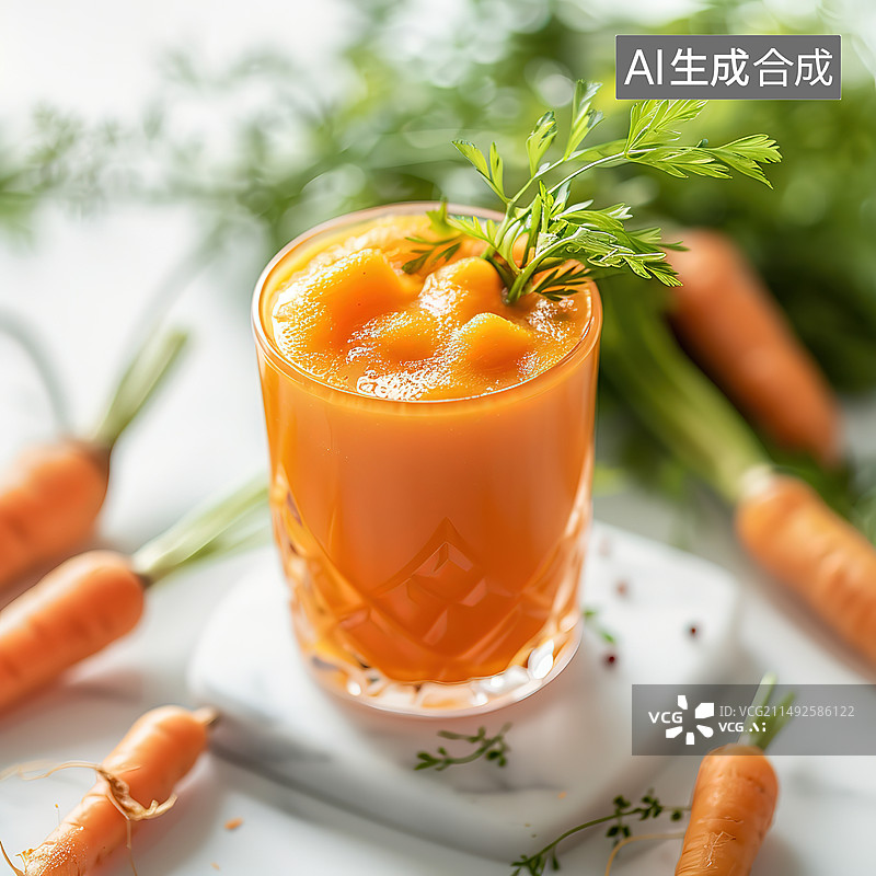 【AI数字艺术】胡萝卜汁图片素材