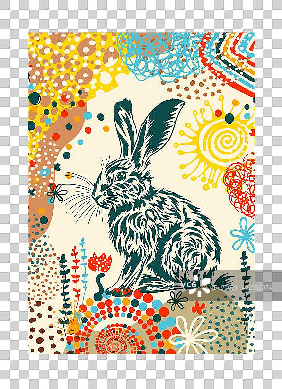 复活节兔子海报明信片图片素材